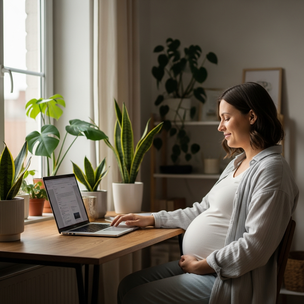Flexible work arrangements during pregnancy home office setup