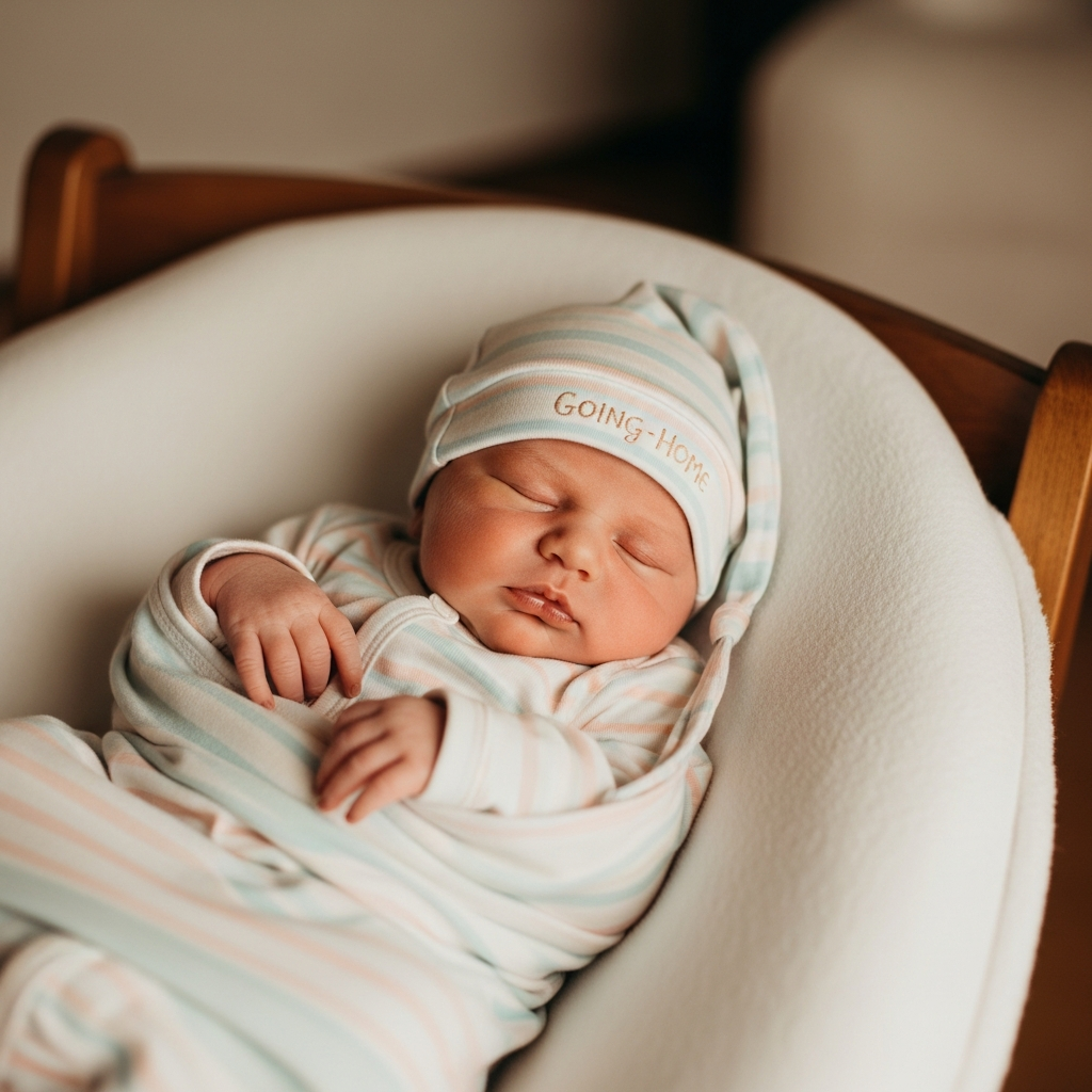 Newborn going-home outfit visual guide for hospital discharge