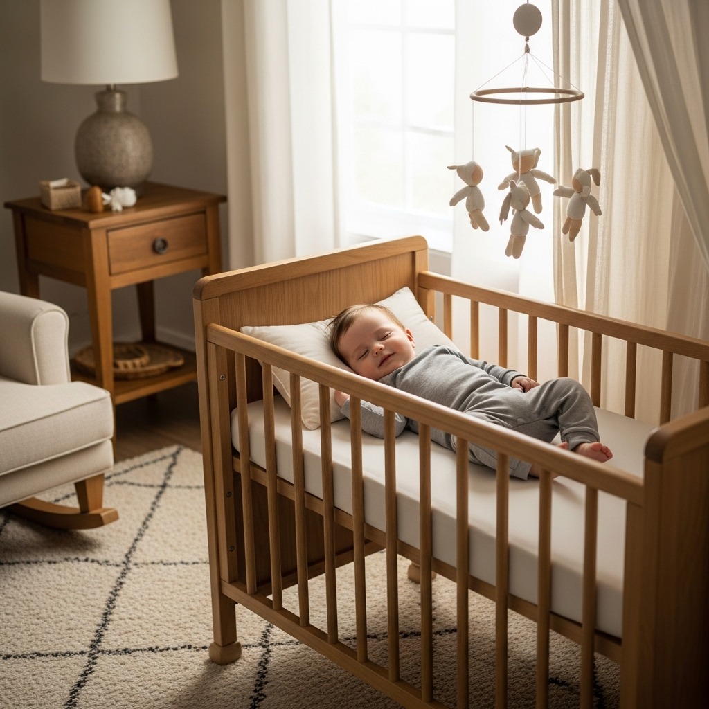 Bebé durmiendo cómodamente en pijamas reparados - arreglo exitoso de cremallera