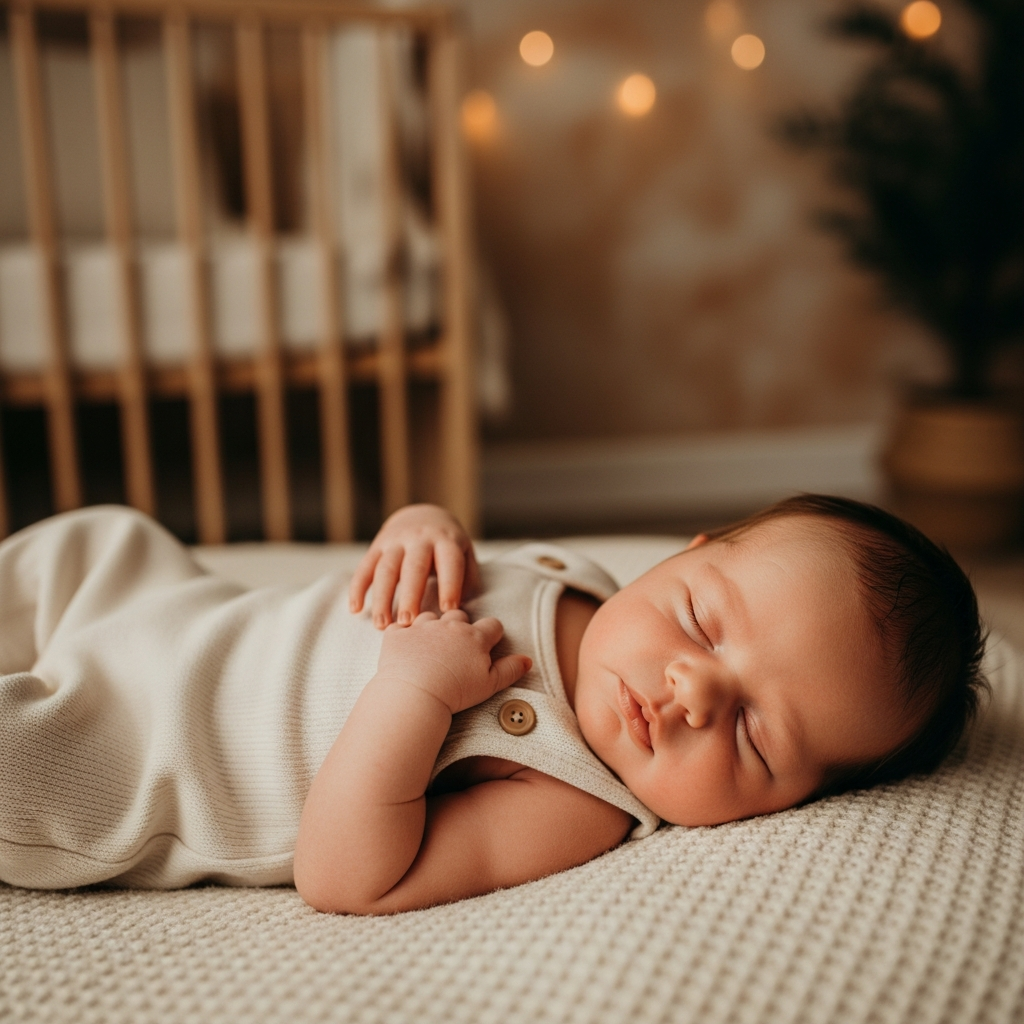 Friedliches Neugeborenes in bequemem Body Neugeborenes Baby-Mädchen 0-3 Monate in weichem Bambus-Strampler