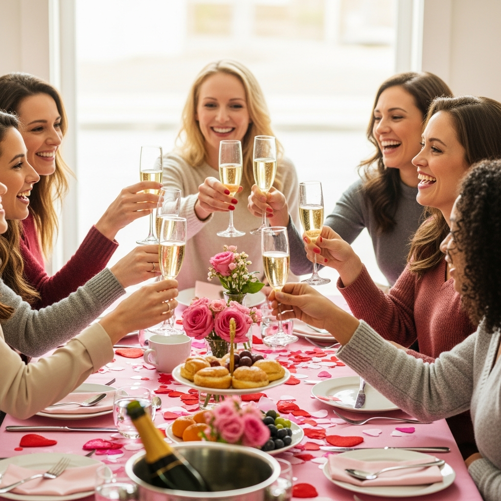 Guía de celebración de Galentine's Day con brunch entre amigos