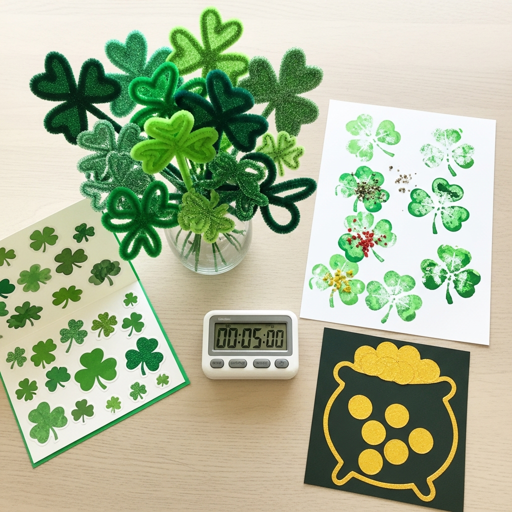Einfache last-minute St. Patrick's Day Bastelideen Schnelle 5-Minuten St. Patrick's Day Bastelideen für beschäftigte Familien