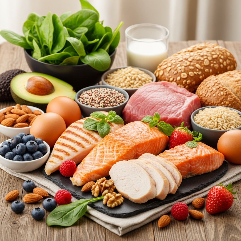 Nutrientes esenciales del embarazo: alimentos para energía, hierro, proteína, carbohidratos complejos