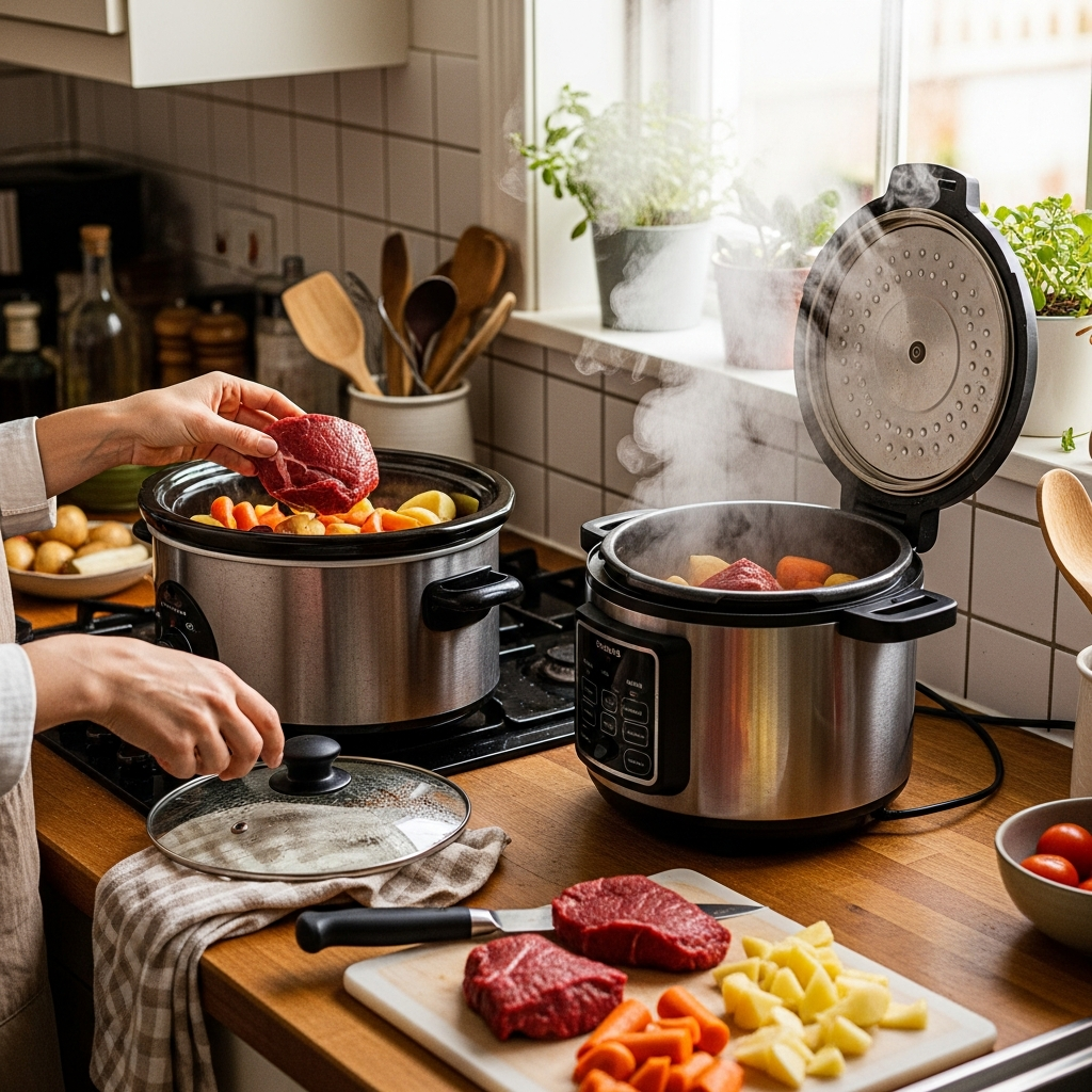 Métodos de cocción de carne de res para comida de bebé con olla de cocción lenta y olla a presión