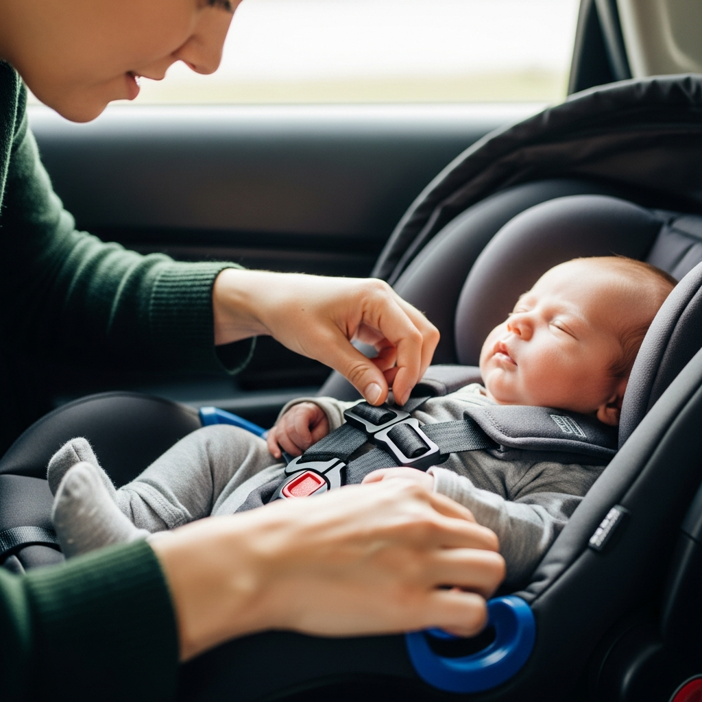 Car Seat Safety with Baby Clothing Car seat safety demonstration for newborns in proper fitted clothing