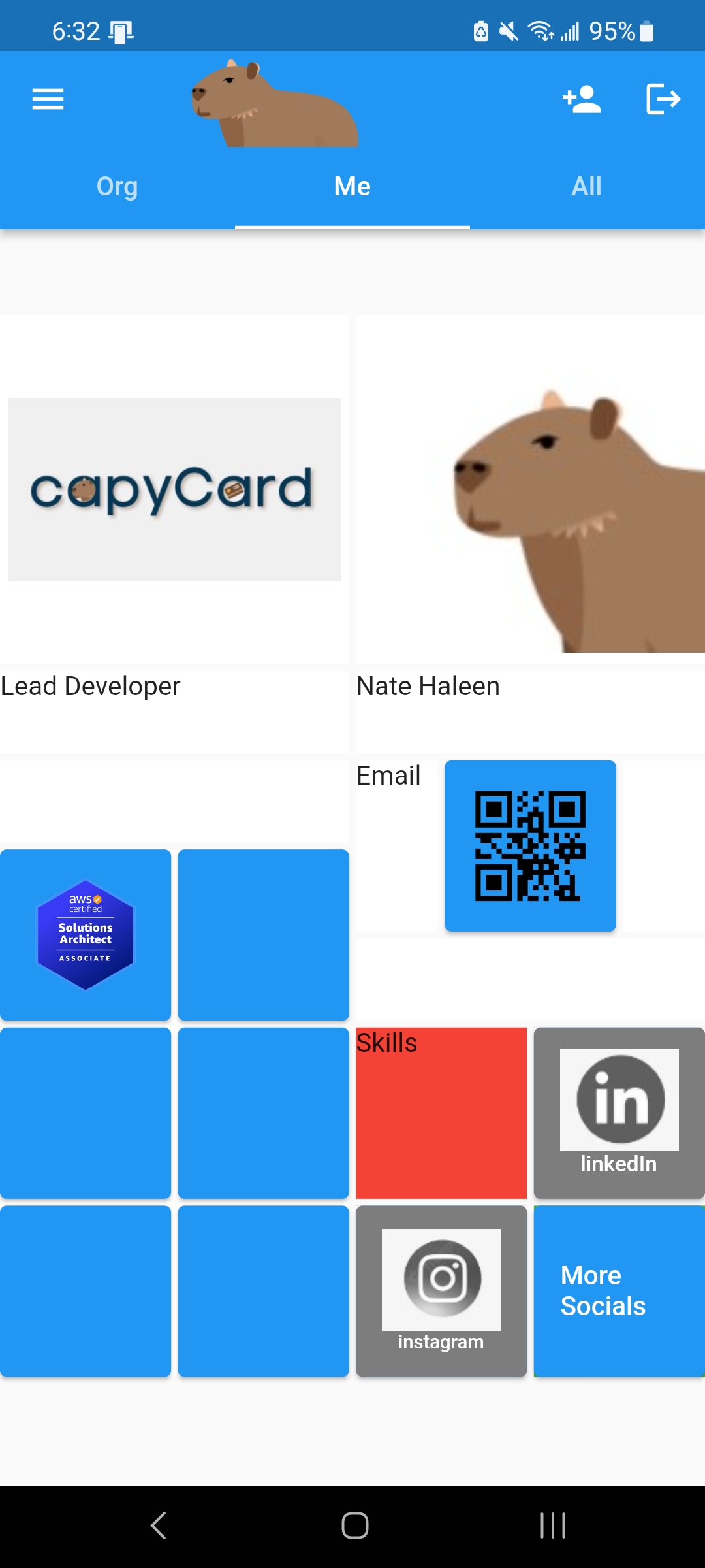 A personal QR generator and credly badge display app