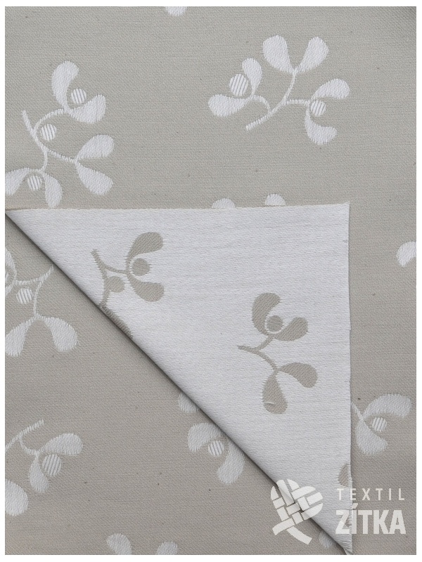 Žakárová látka s vánočním motivem jmelí