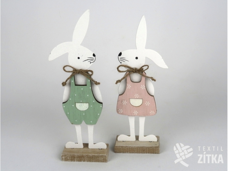 Plechoví králíčci holka a&nbsp;kluk krásně ladí s&nbsp;barvami našich látek