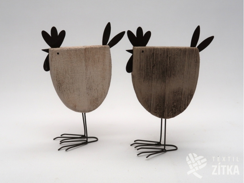 Dřevěné slepičky ve dvou odstínech