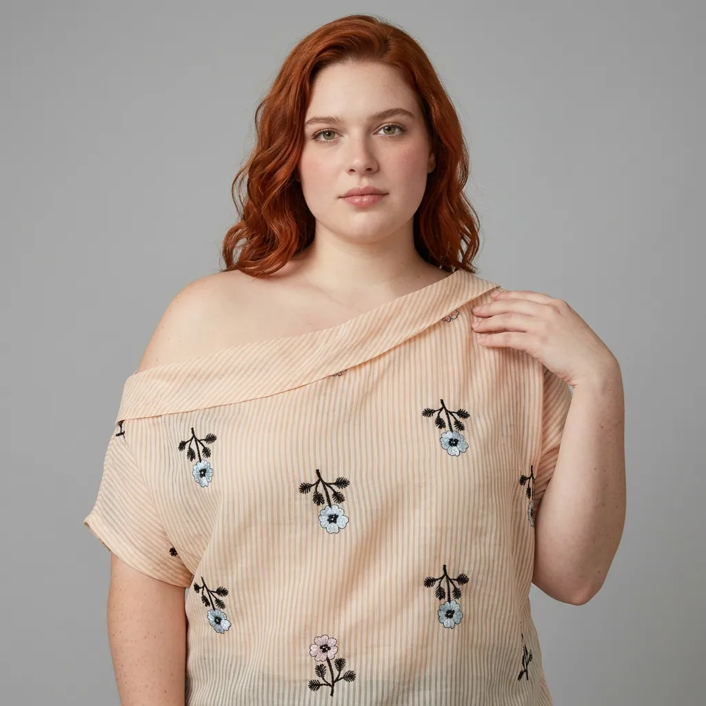 AI-generated on-model crop top catalog photo