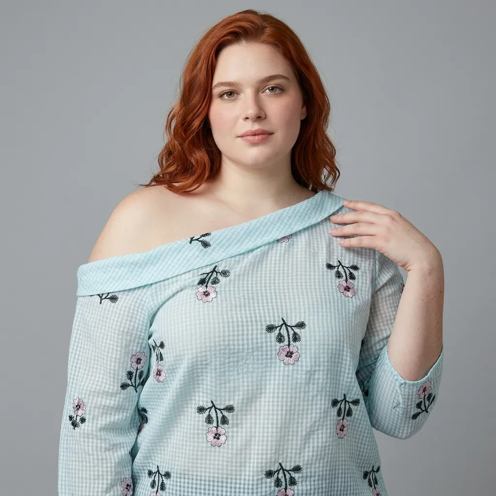 AI-generated on-model crop top catalog photo