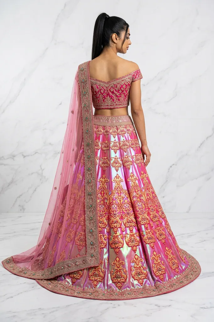 AI-generated on-model lehenga catalog photo