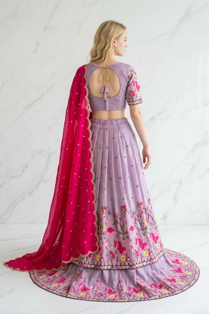 AI-generated on-model lehenga catalog photo