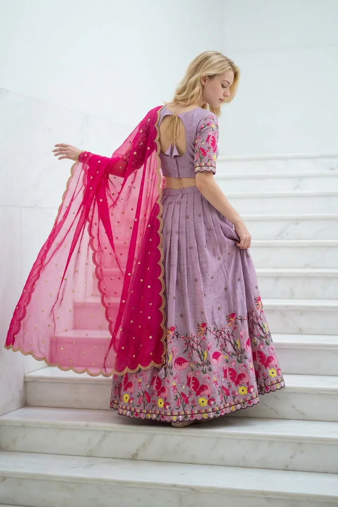 AI-generated on-model lehenga catalog photo