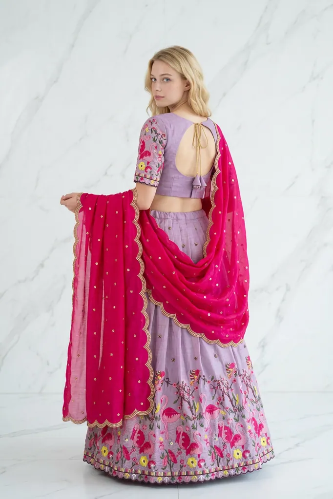 AI-generated on-model lehenga catalog photo