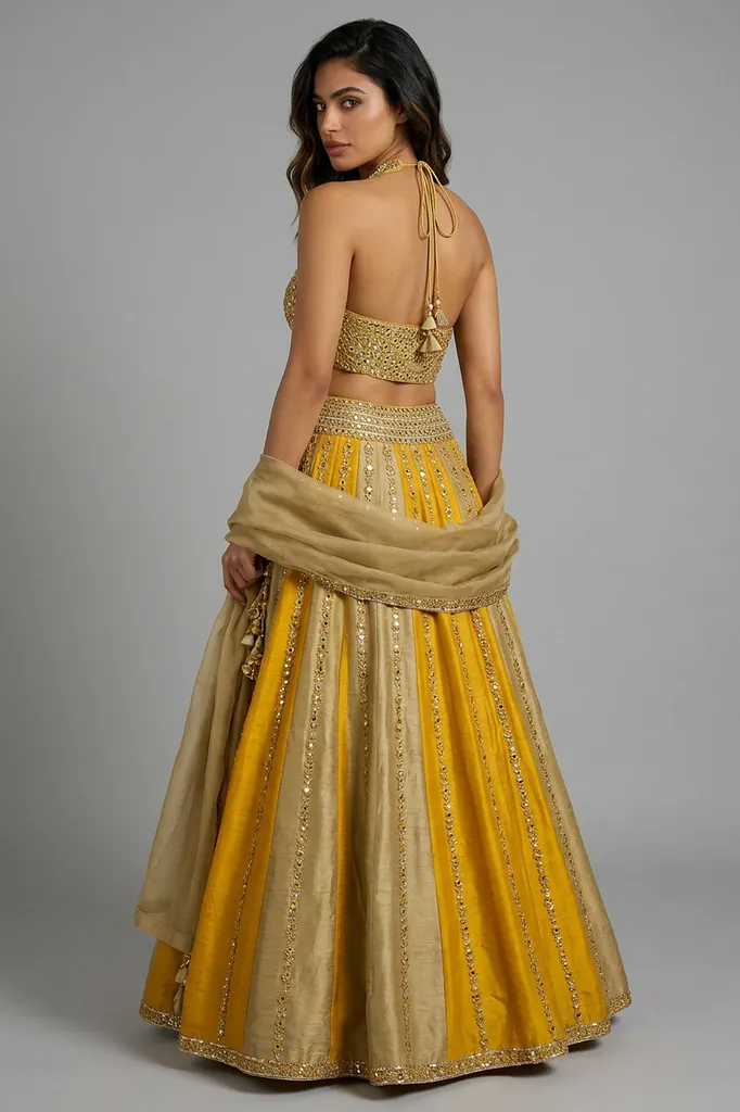 AI-generated on-model lehenga catalog photo