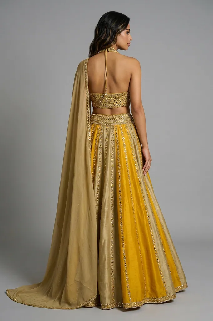 AI-generated on-model lehenga catalog photo