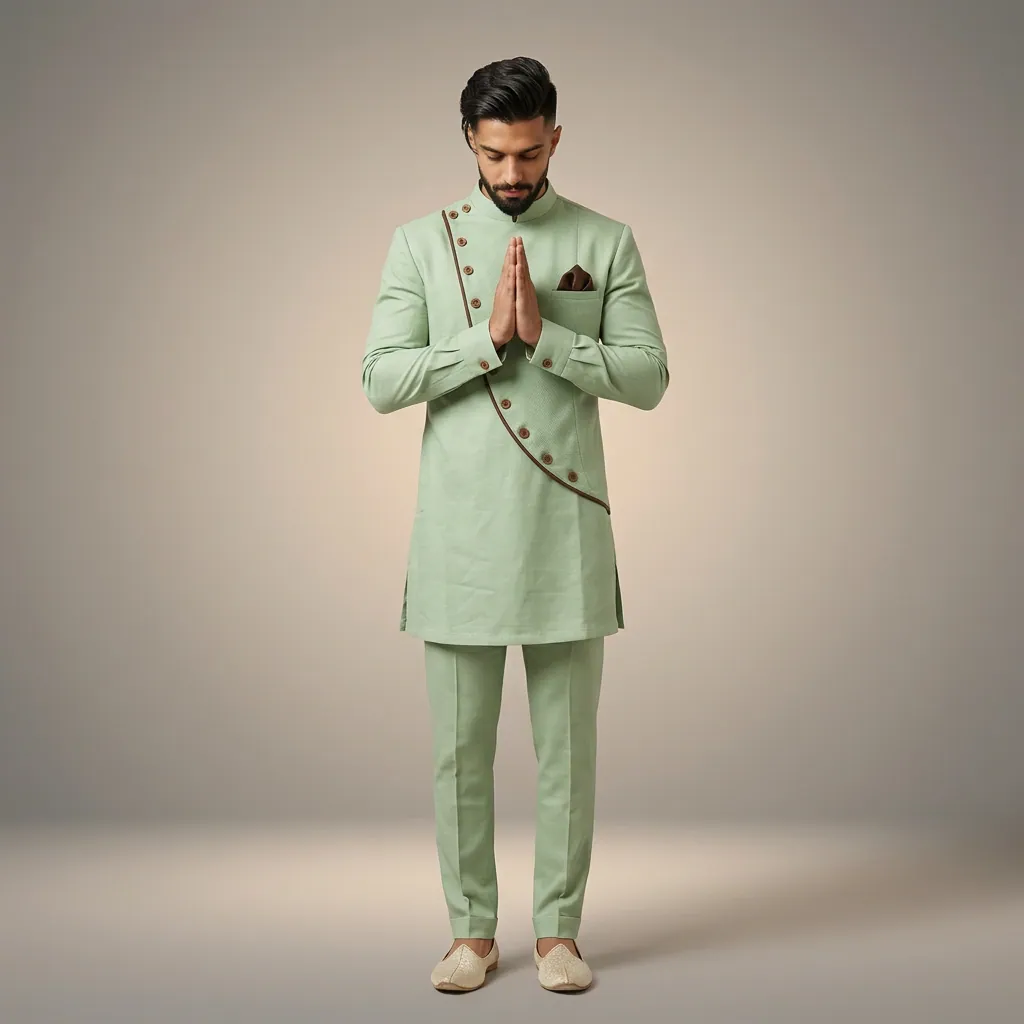 AI-generated on-model menswear catalog photo