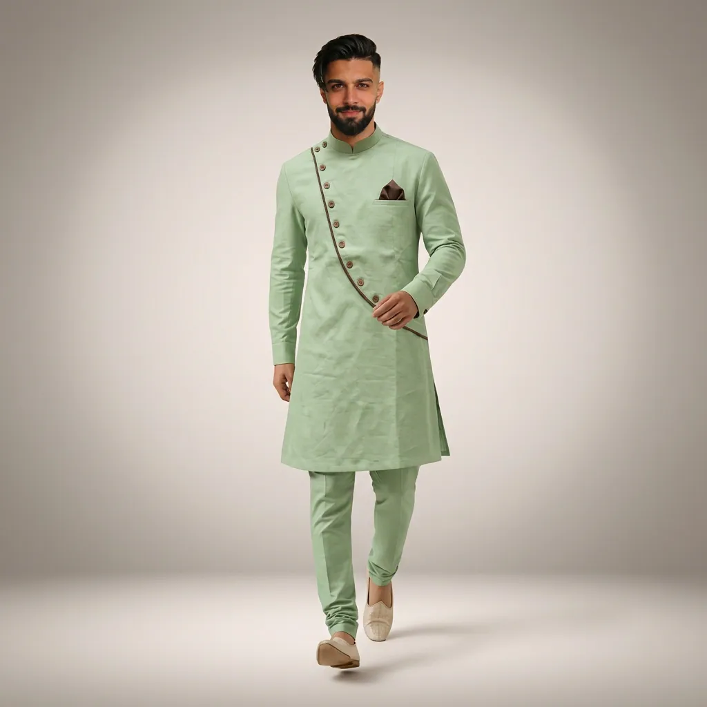 AI-generated on-model menswear catalog photo