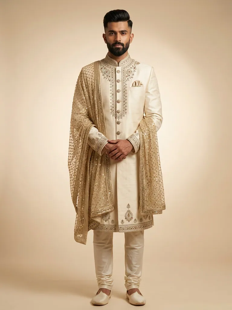 AI-generated on-model menswear catalog photo