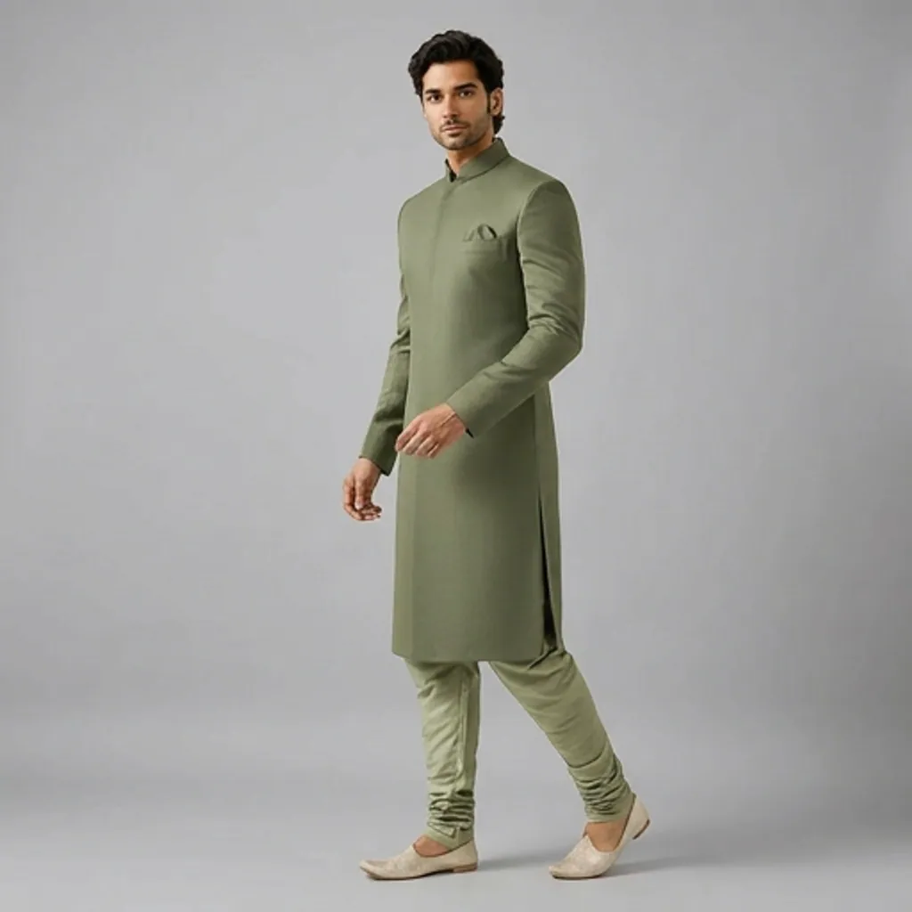 AI-generated on-model menswear catalog photo
