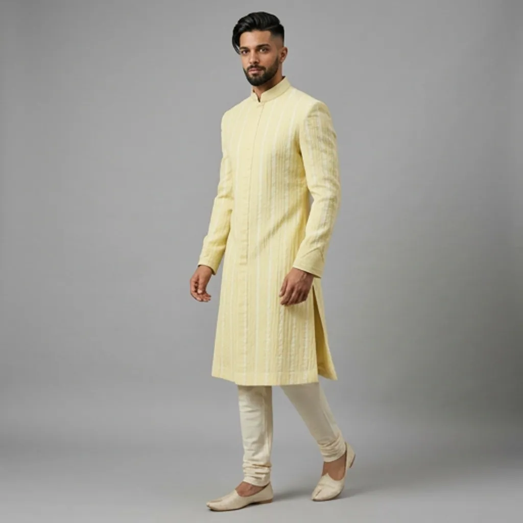 AI-generated on-model menswear catalog photo