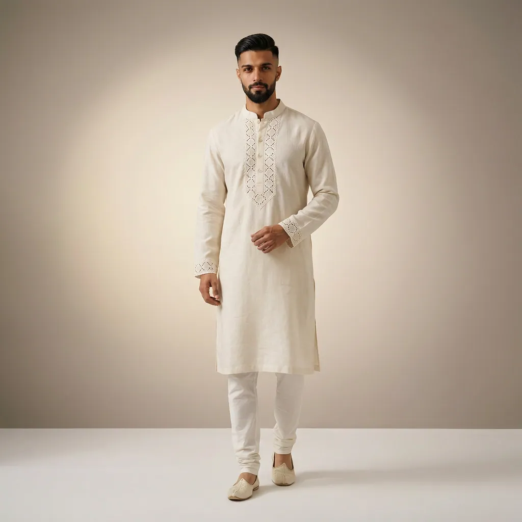 AI-generated on-model menswear catalog photo