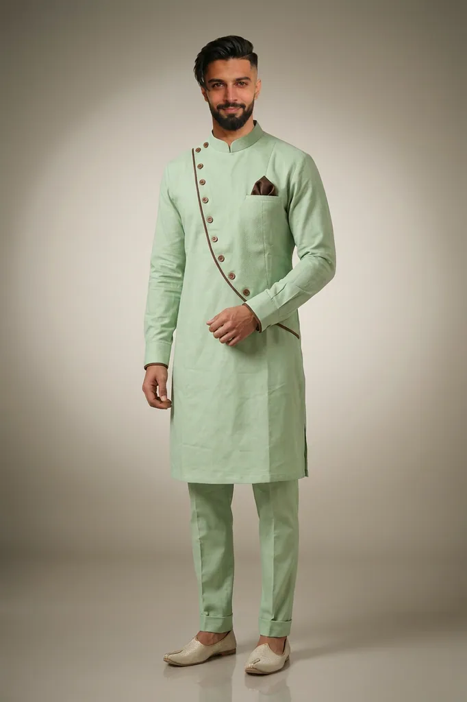 AI-generated on-model menswear catalog photo