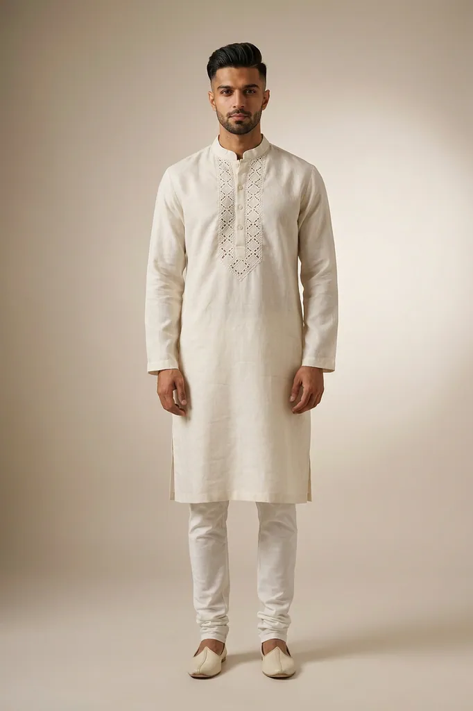 AI-generated on-model menswear catalog photo