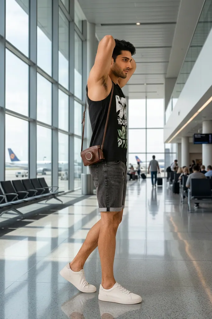 AI-generated on-model menswear catalog photo
