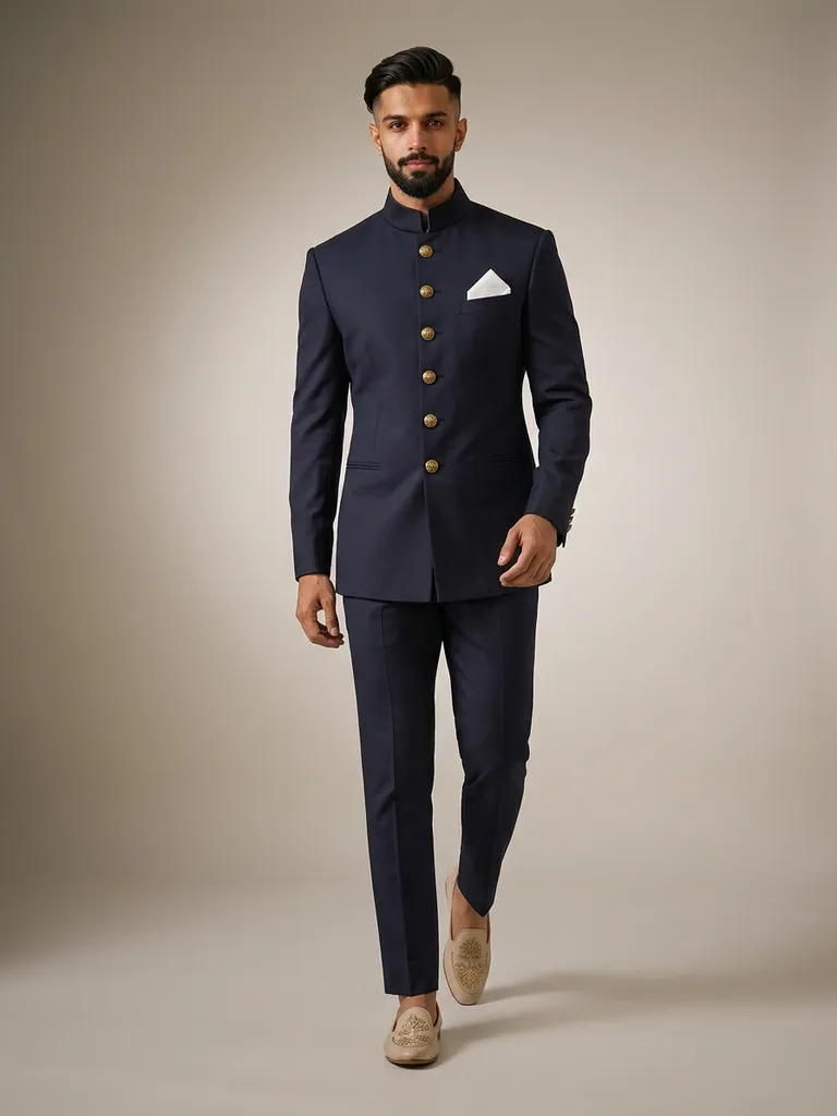 AI-generated on-model menswear catalog photo