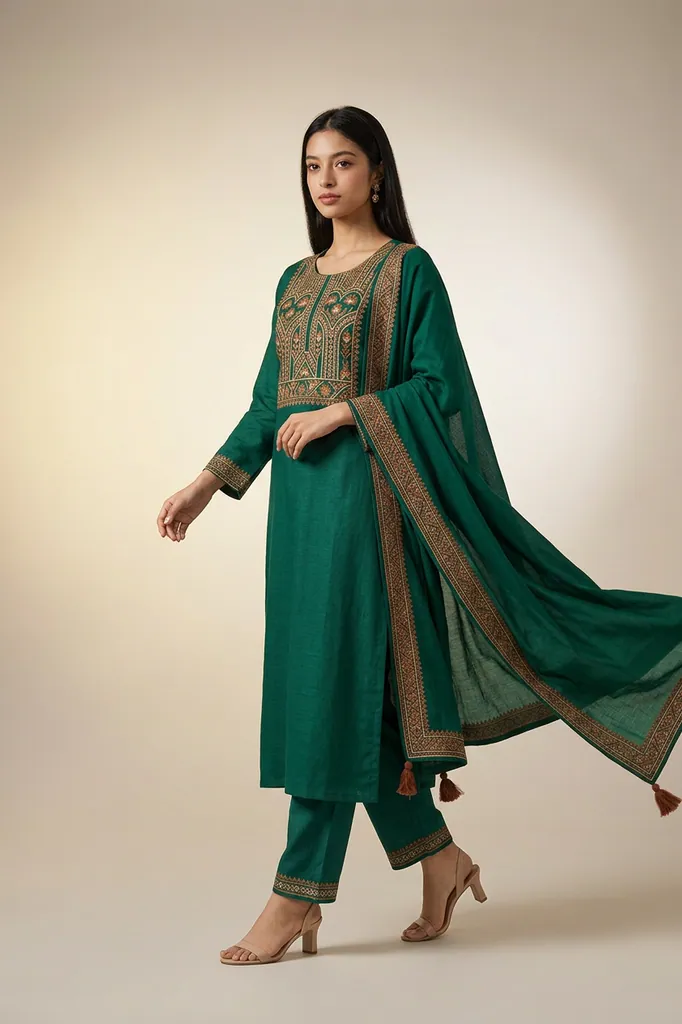 AI-generated on-model salwar suit catalog photo