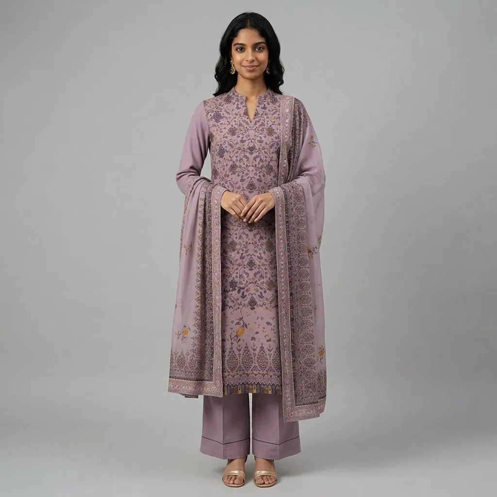 AI-generated on-model salwar suit catalog photo