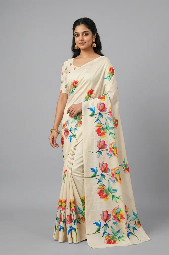 AI-generated on-model saree catalog photo