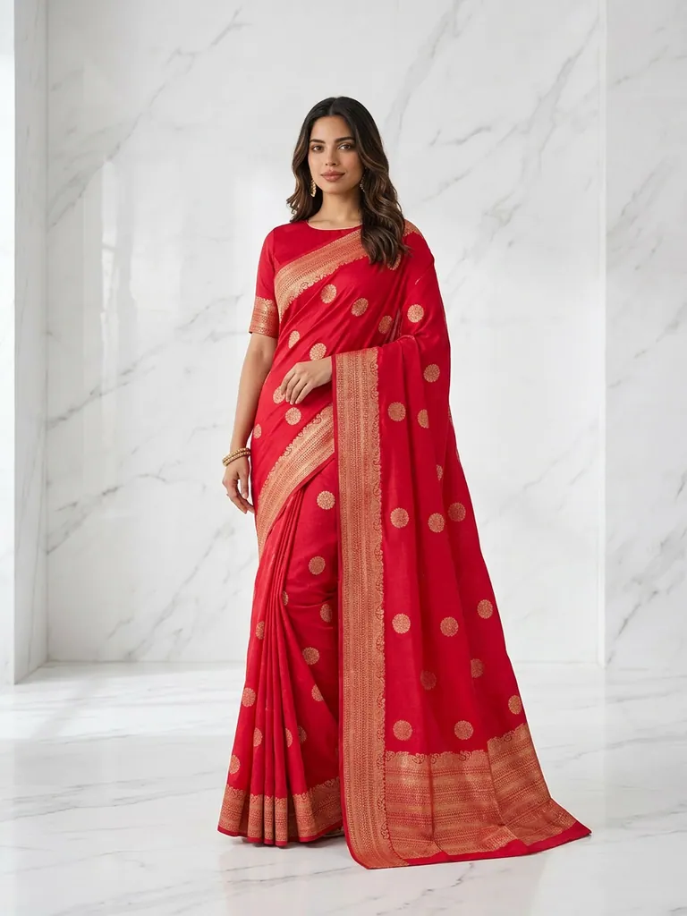 AI-generated on-model saree catalog photo