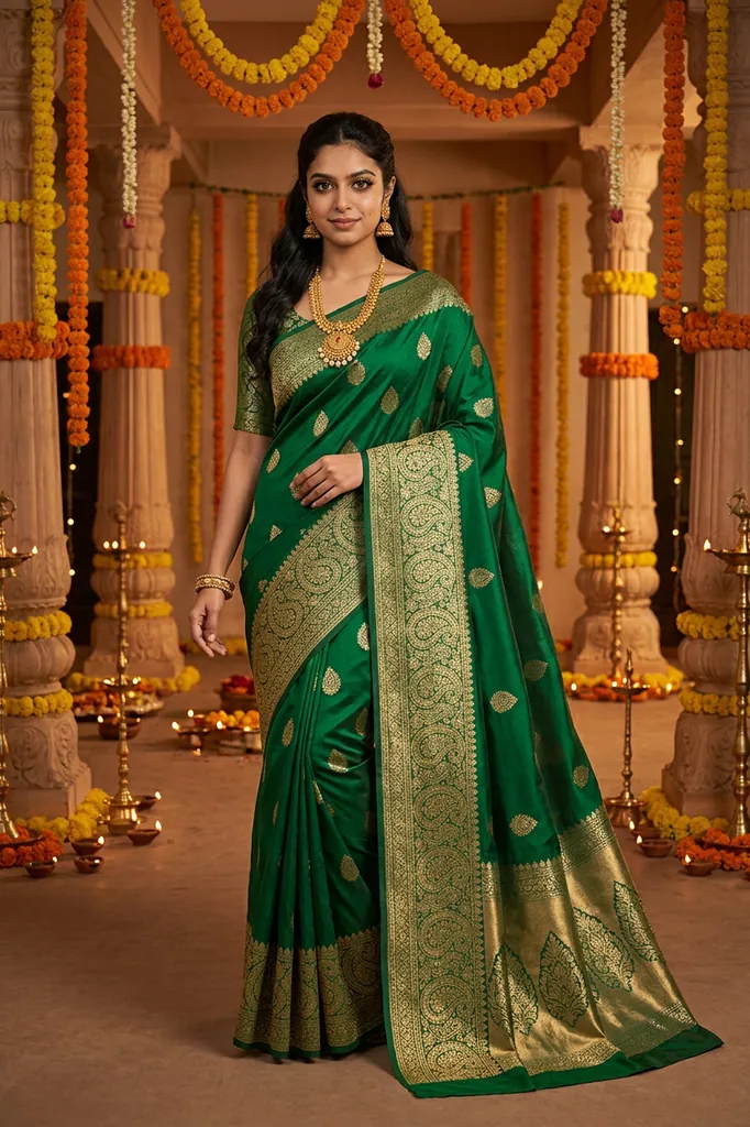 AI-generated on-model saree catalog photo