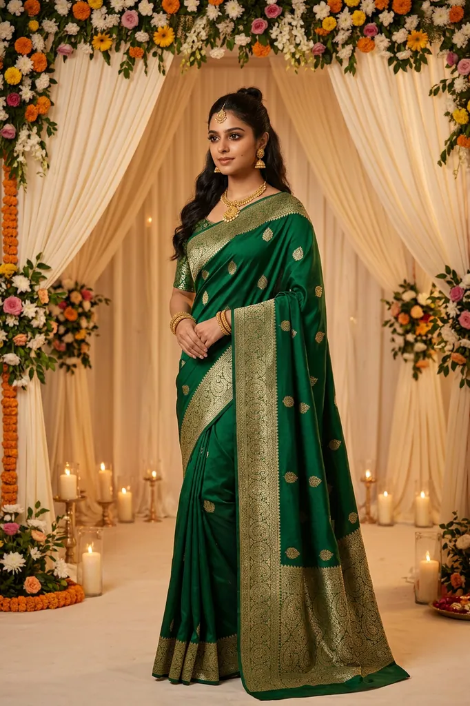 AI-generated on-model saree catalog photo