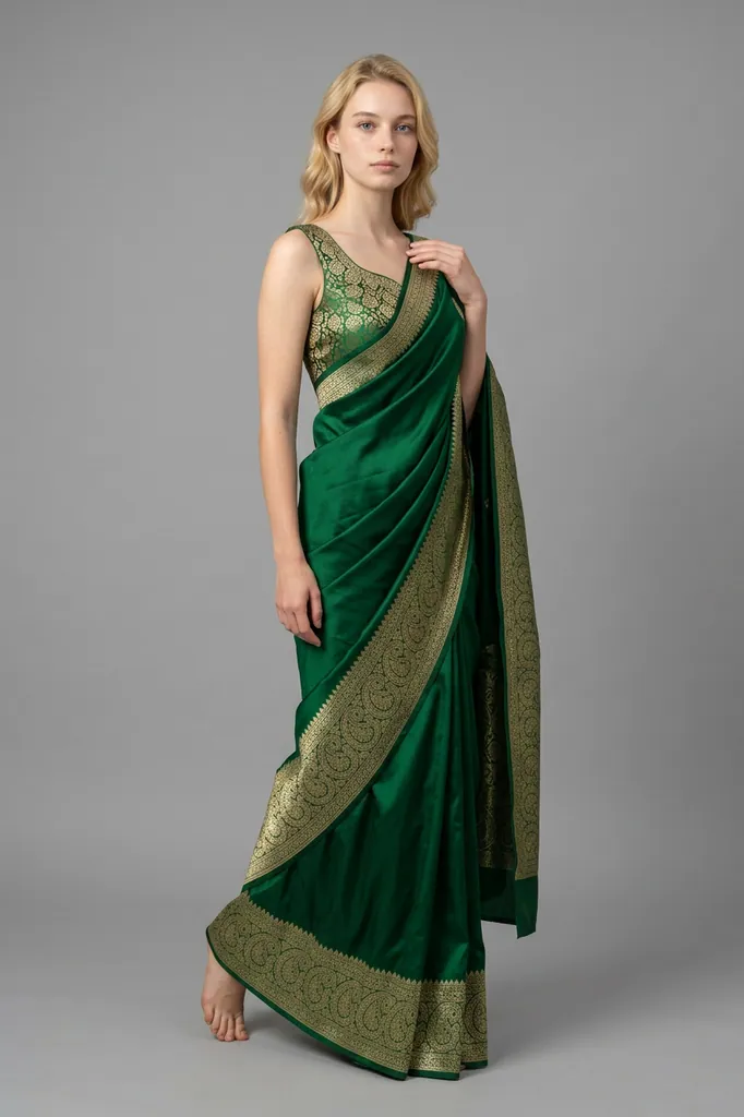 AI-generated on-model saree catalog photo