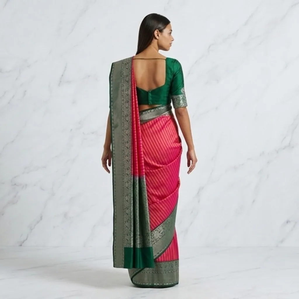 AI-generated on-model saree catalog photo