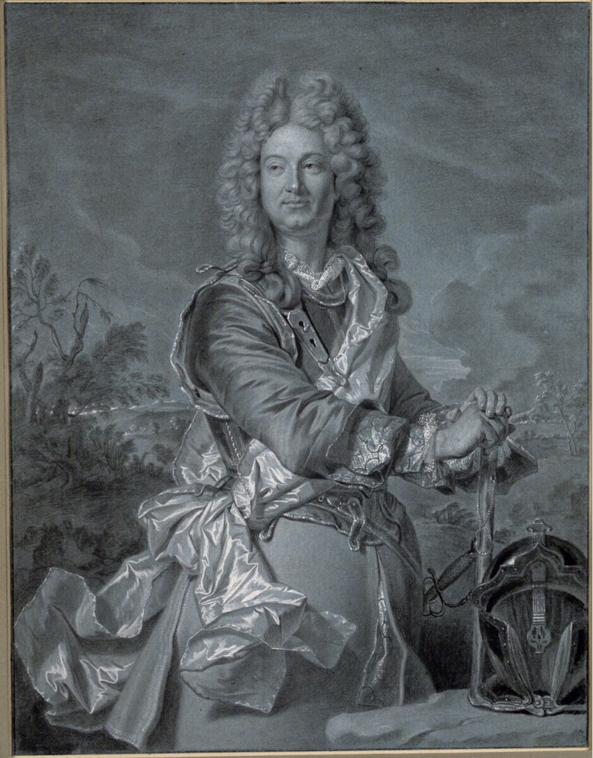 Hyacinthe Rigaud (Perpignan 1659 - 1743 Paris) | Porträt eines Maréchal de France | Displayed motifs: Human face, Clothing, Woman, Man, Person, Human arm, Madonna, 