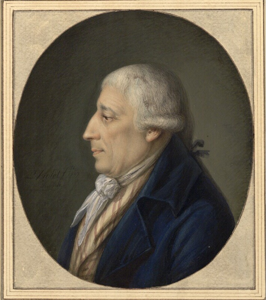 Pierre Noël Violet (England, 1749 - 1819) | Brustbildnis Francesco Bartolozzis im Profil nach links | Displayed motifs: Human face, Man, Clothing, Jacket, 