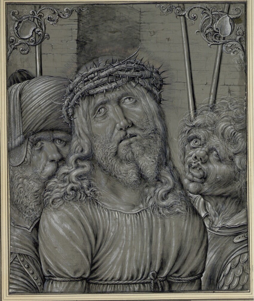 Georg Gärtner (Nürnberg um 1575/80 - 1654 Nürnberg) | Ecce Homo | Displayed motifs: Thorn crown, Human face, Man, Person, Clothing, Human head, 