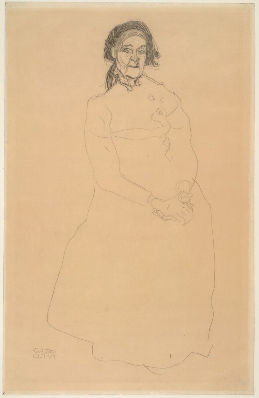 Gustav Klimt (Wien 1862 - 1918 Wien) | Sitzende alte Frau (Studie im Zusammenhang mit "Die drei Lebensalter") | Displayed motifs: Human face, Woman, 