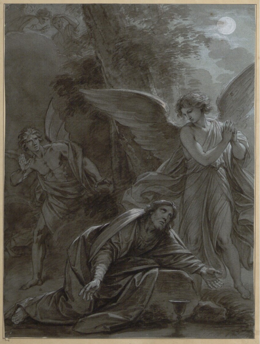 Heinrich Friedrich Füger (Heilbronn 1751 - 1818 Wien) | 5. Illustration zu Klopstocks Messiade | Displayed motifs: Angel, Wound, Putto, Person, Human face, Thorn crown, Clothing, 