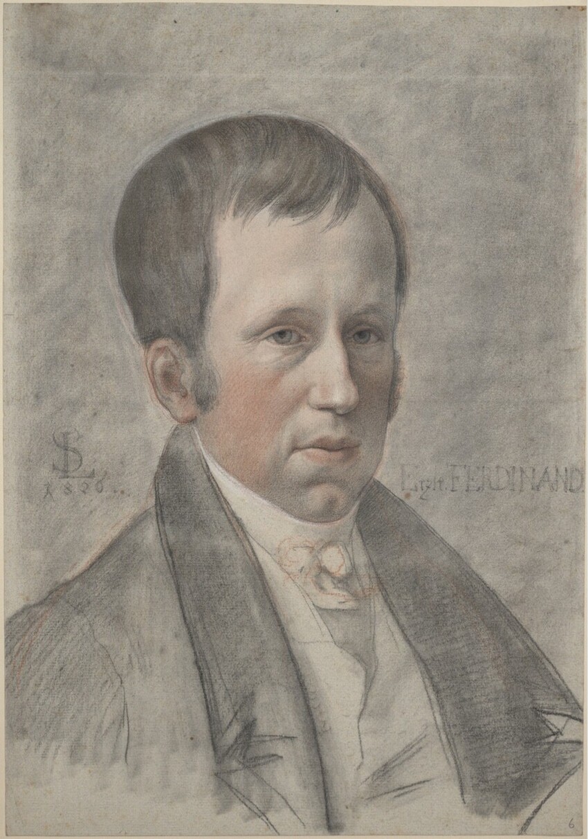 Ludwig Ferdinand Schnorr von Carolsfeld (Königsberg 1788/89 - 1853 Wien) | Erzherzog Ferdinand | Displayed motifs: Human face, Man, Clothing, Human eye, Halo, 