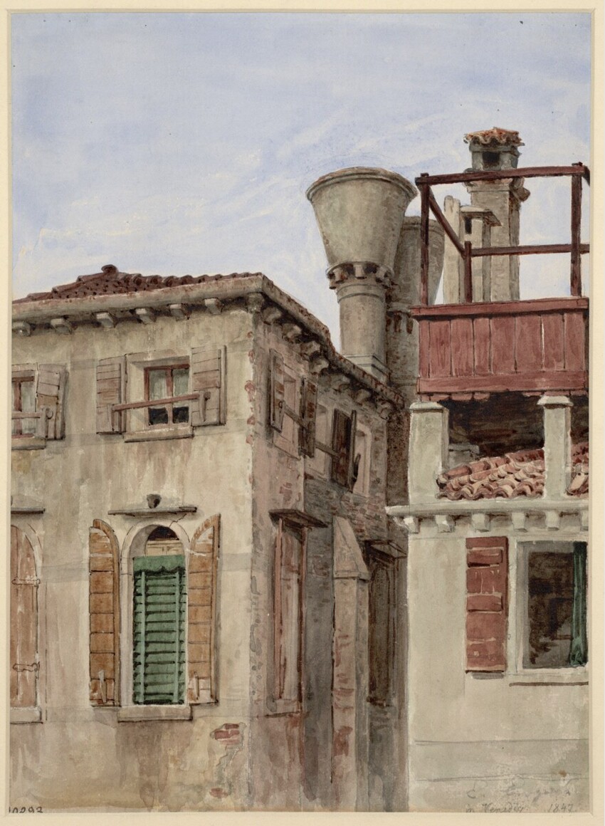 Eduard von Engerth (Pleß/ damals Ober-Schlesien (heute: Pszczyna/Polen) 1818 - 1897 Semmering) | Häuser in Venedig | Displayed motifs: Building, Window, 