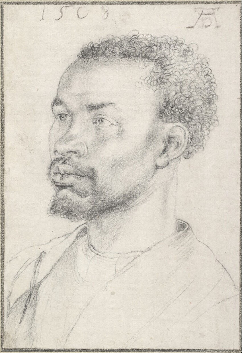 Albrecht Dürer (Nürnberg 1471 - 1528 Nürnberg) | Bildnis eines Afrikaners | Displayed motifs: Human face, Man, Clothing, Human eye, 