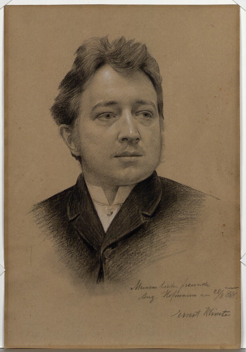 Ernst Klimt (Wien 1864 - 1892 Wien) | Porträt August Hofmann | Displayed motifs: Man, Human face, Clothing, 