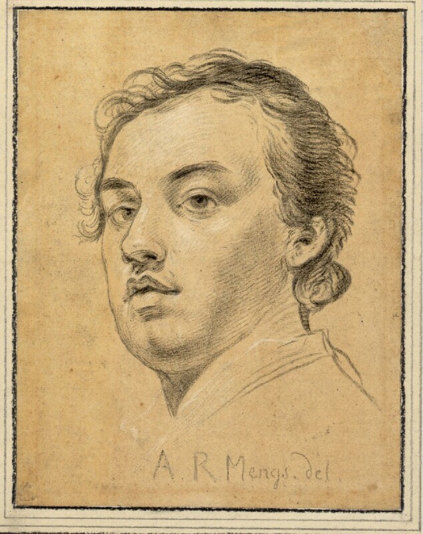 Christian Friedrich Boetius (Deutschland, 1706 - 1782) | Anton Raphael Mengs, Selbstbildnis | Displayed motifs: Human face, Man, Clothing, 