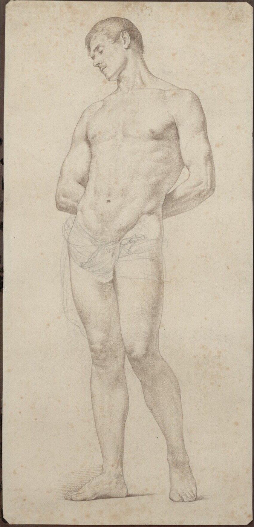 Leopold Kupelwieser (Markt Piesting 1796 - 1862 Wien) | Männerakt | Displayed motifs: Putto, Human face, Man, Human leg, 